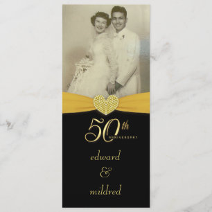 50. Jahrestag - elegante Foto-Einladungen Einladung