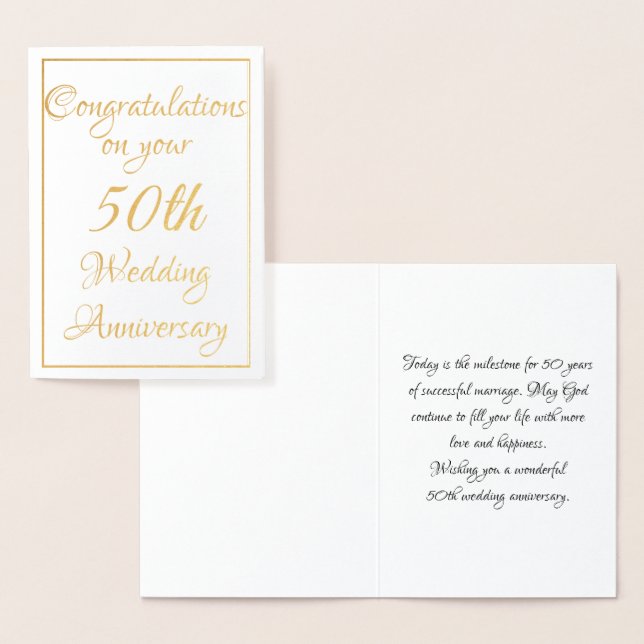 50. Jahrestag Folienkarte (Anzeige)