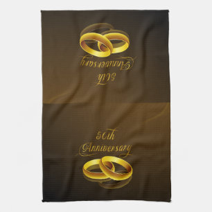 50. Jahrestag   Gold Script Handtuch
