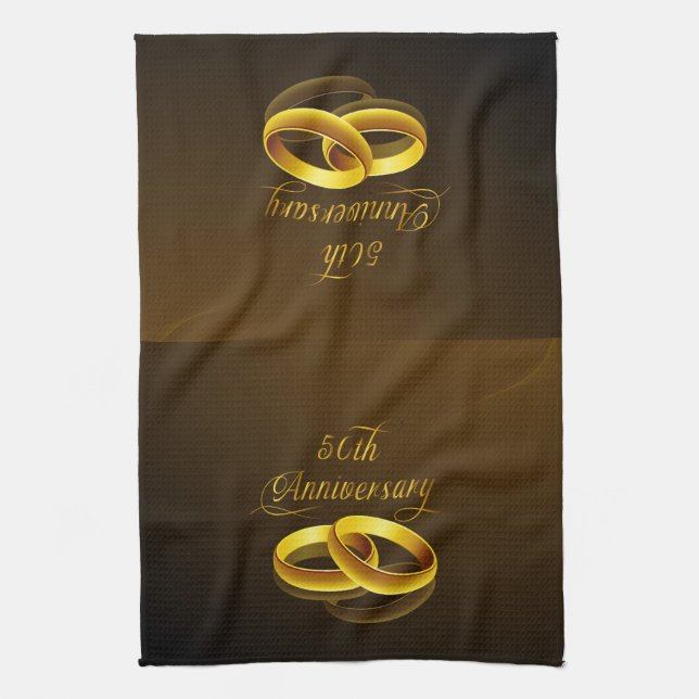 50. Jahrestag | Gold Script Handtuch (Vertikal)