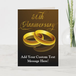 50. Jahrestag   Gold Script Karte