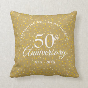 50. Jahrestag Goldene Herzen Kissen