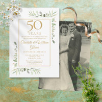 50. Jahrestag Hochzeit Foto Grüne Wasserfarbe