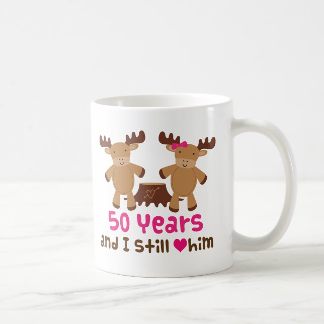 50. Jahrestags-Geschenk für sie Kaffeetasse (Rechts)