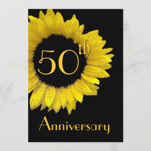 50. Jahrestags-Goldsonnenblume Einladung