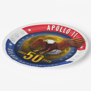 50. Jahrestags-patriotischer Mond Eagle Apollo 11 Pappteller