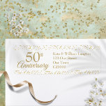 50-jährige Gold Dust Confetti Rücksendeadresse<br><div class="desc">Goldene Hochzeit 50-Jubiläum Rückkehr-Adresse-Label mit Ihrem Details Set in elegantem Goldtext auf einem goldenen Staub Konfetti Hintergrund. Entwickelt von Thisisnotme©</div>