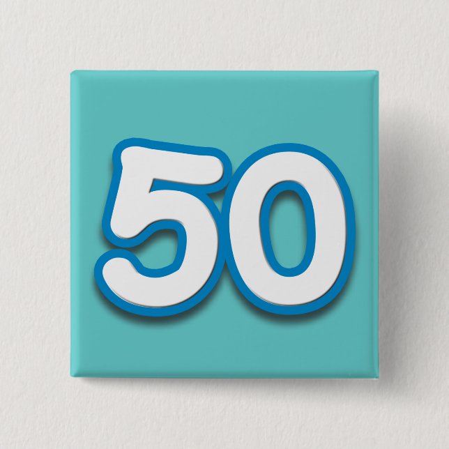 50-jähriger Geburtstag oder Jahrestag - addieren Button (Vorderseite)