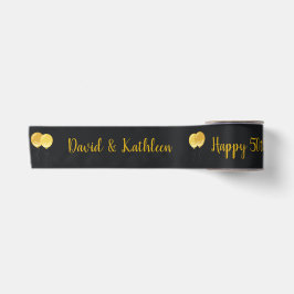 50-jähriges Custom Black & Gold Ribbon Satinband