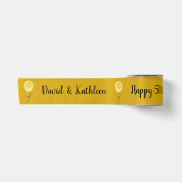 50-jähriges Custom Gold Balloons Band Satinband