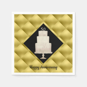 50-jähriges Gold 3 Tier Cake Paper Serviette