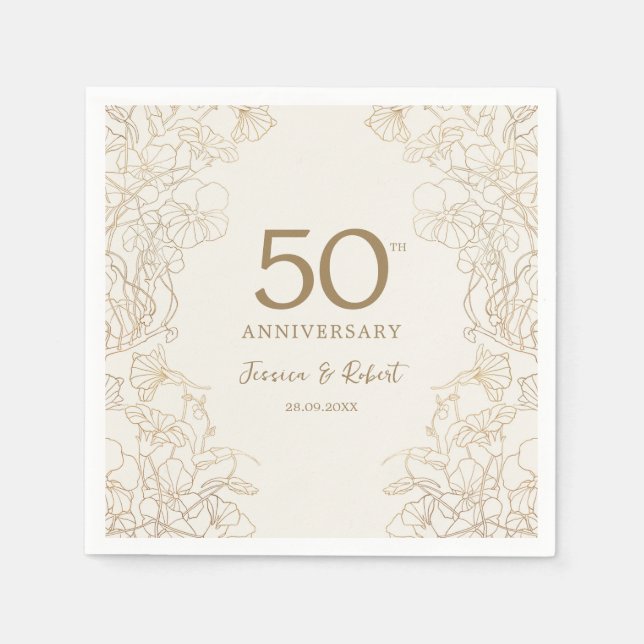 50-jähriges Gold Serviette (Vorderseite)