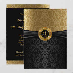 50-jähriges Jubiläum Damast-Design Einladung