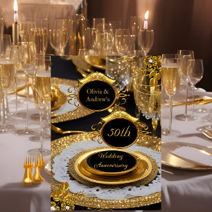 50-jähriges Jubiläum Gold-Diamant-Dinnerparty Einladung