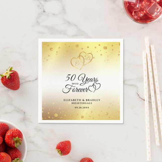 50-jähriges Jubiläum Gold verdient 50 JAHRE. Serviette (Beispiel)