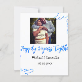 50-jähriges Jubiläum mit Namen für blaues Foto Postkarte