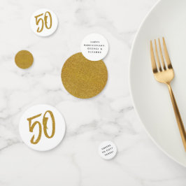 50. Jubiläum Brauch aus Weiß und Gold Konfetti