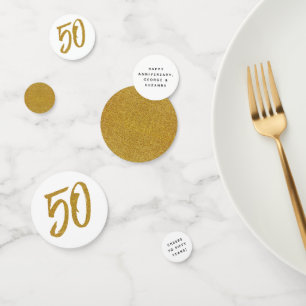 50. Jubiläum Brauch aus Weiß und Gold Konfetti
