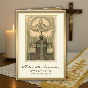 50. Jubiläum der Priesterweihe am Altarblatt Karte