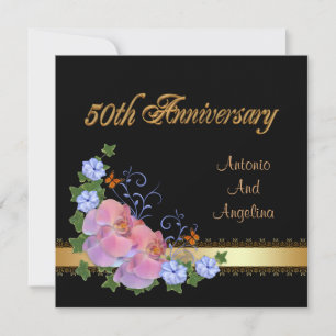 50. Jubiläum Dinner Einladung Orchideen
