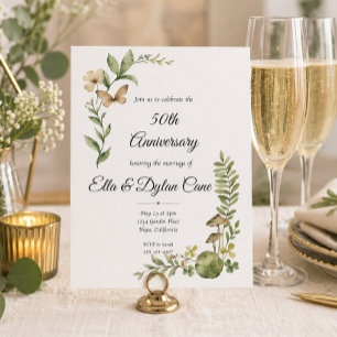 50. Jubiläum Elegant Botanisch Einladung