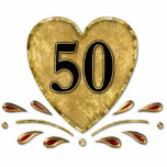 50. Jubiläum - Gold Fotoskulptur Schlüsselanhänger<br><div class="desc">Alles Gute zum 50. Jubiläum am goldenen Herzen,  um dieses besondere Datum von 50 Jahren gemeinsam zu feiern.</div>
