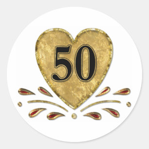 50. Jubiläum - Gold Runder Aufkleber