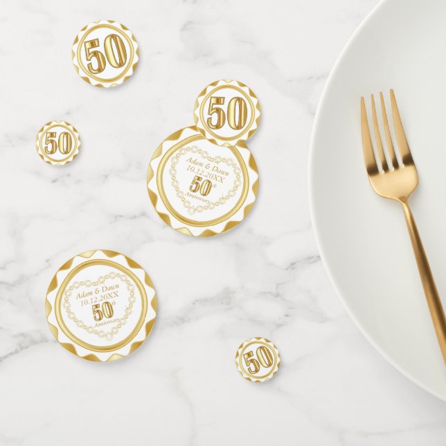 50. Jubiläum - Gold und Weiß Konfetti (Gruppe)