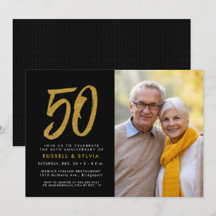 50. Jubiläum Goldene Foto-Party Einladung