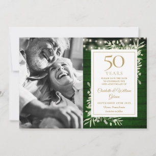 50. Jubiläum Grün-Holz-Blumenleuchten Foto Save The Date