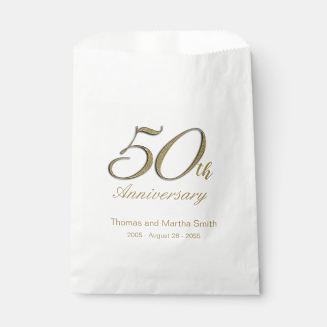 50. Jubiläum Gunst Cake Bags Personalisiert Geschenktütchen (Vorderseite)