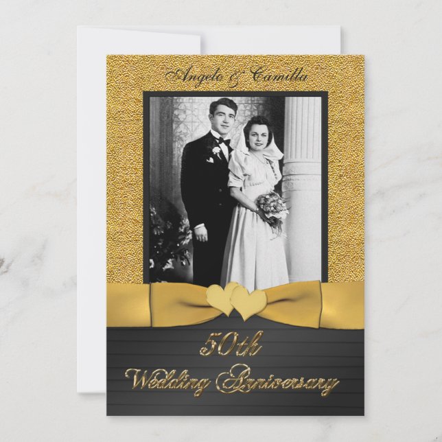 50 Jubiläum Joined Hearts FOTO Einladung 3 (Vorderseite)