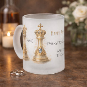 50. Jubiläum König Königin Geschenk Elegant Mattglastasse