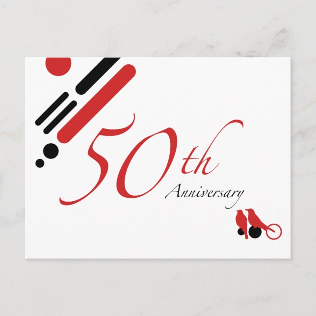 50. Jubiläum (Mod-Vögel) Postkarte (Vorderseite)