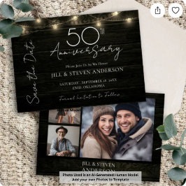 50. Jubiläum Party Rustikale Holzleuchten Save The Date