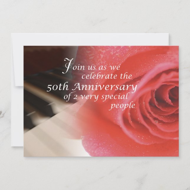 50. Jubiläum, Rose Piano Einladung (Vorderseite)