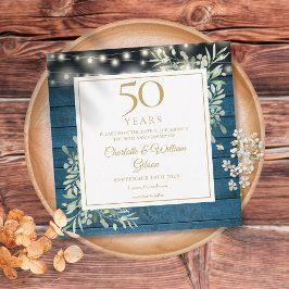 50. Jubiläum Rustikale Holzleuchten Foliage Square Save The Date