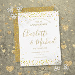 50. Jubiläum Save the Date Gold Hearts Script Ankündigungspostkarte<br><div class="desc">Mit zarten goldenen Lieben Herzen Konfetti und Skriptnamen. Personalisieren Sie mit Ihrem besonderen 50 Jahre goldenen Jubiläum Save the Date Informationen in schicken goldenen Schriften. Entwickelt von Thisisnotme©</div>
