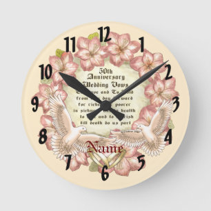 50. Jubiläum Tauben Runde Wanduhr