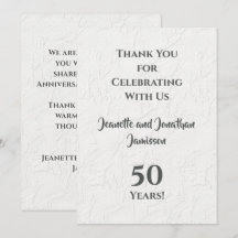 50. Jubiläum Weiße Blüte Geschmackvoll Vielen Dank