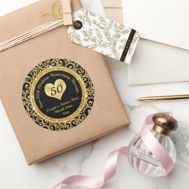 50. Jubiläum zu bevorzugen Sticker, viele Größen,  Runder Aufkleber (Schenken)