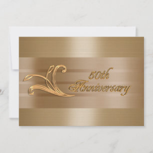 50. Jubiläums-Einladung Gold Einladung