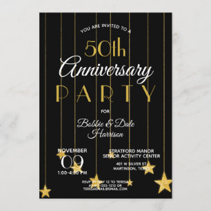 50. Jubiläums-Event Gold-Schwarz-Party Einladung