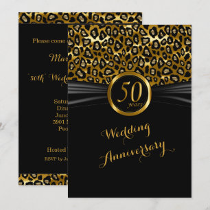 50. Jubiläums-Exotisches-Leoparden-Design Einladung