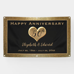 50. Jubiläums-Gold-Sparkling-Hängebanner Banner
