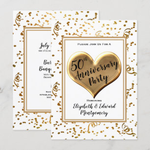50. Jubiläums-Gold-Sparkling - Party-Einladung Einladung