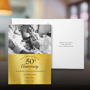 50. Jubiläums Goldfolie Save-the-Date-Foto  Karte