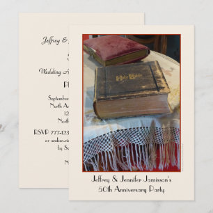 50. Jubiläums-Party-Einladung Vintage-Bibel Einladung