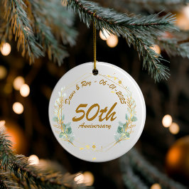 50. Jubiläums-Weihnachtsschmuck personalisiert,  Keramik Ornament