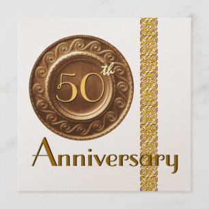 50. Jubiläumseinladung Gold Metallpapier Einladung